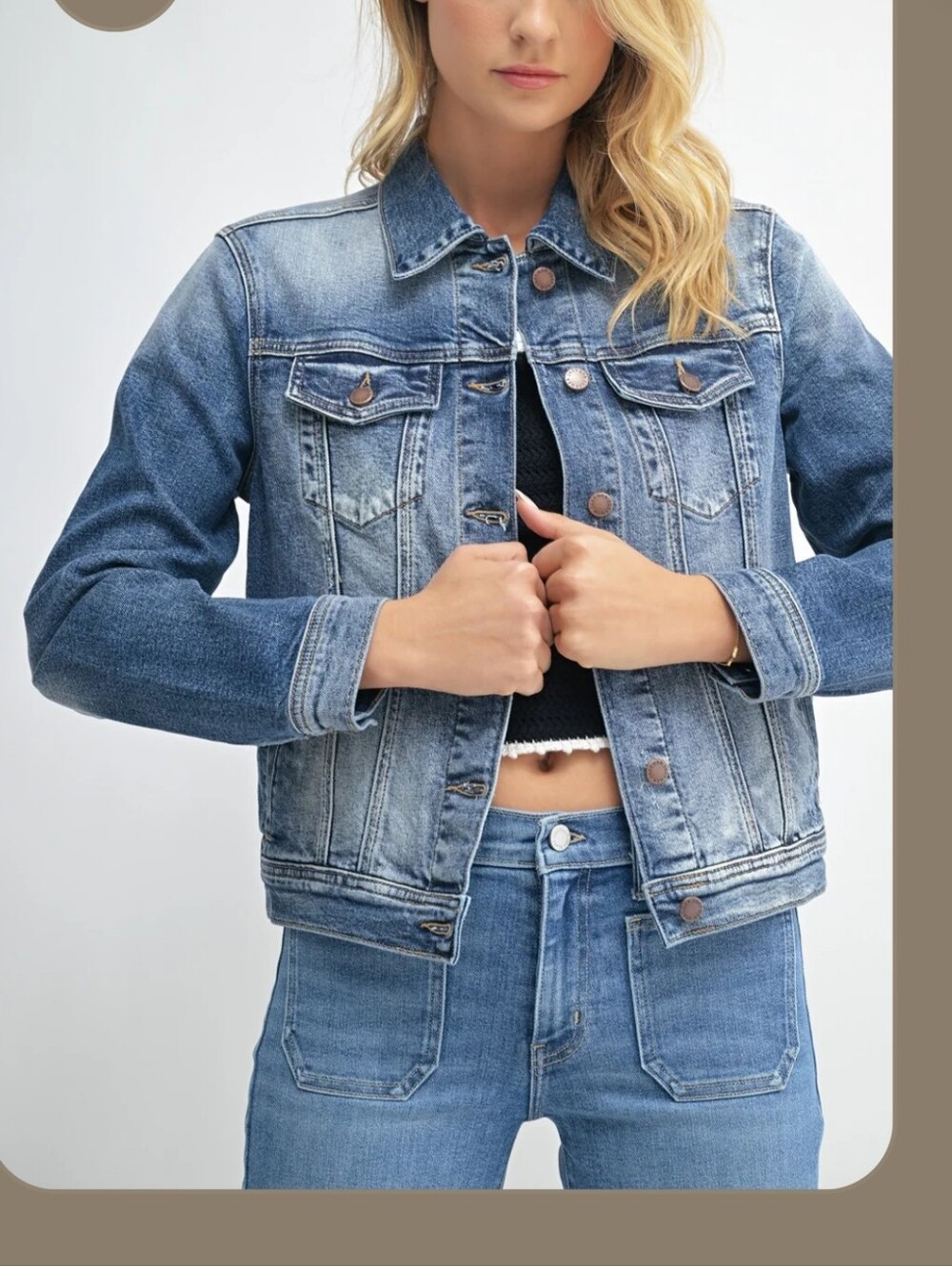 Just USA Sadie Western Stretch Blue Denim Jacket Size S
